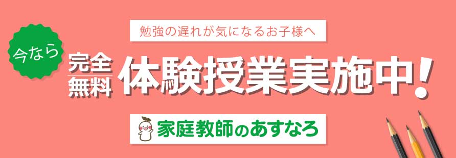 【勉強の遅れが気になるお子様へ】体験授業実施中家庭教師のあすなろ